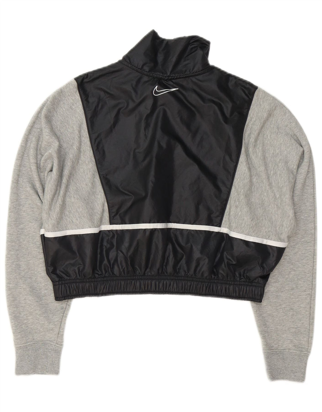 Nike Mujer Oversize Crop Sudadera Jumper UK 10 Small Gris Colorblock