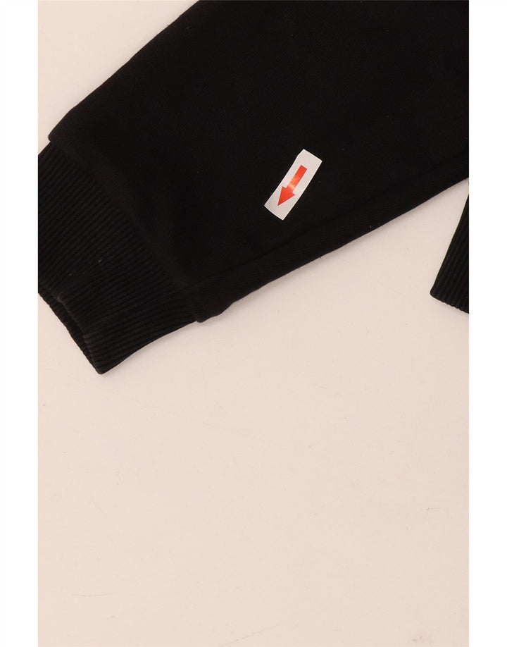 Fila Mujer Sudadera Jumper Reino Unido 10 Pequeño Algodón Negro