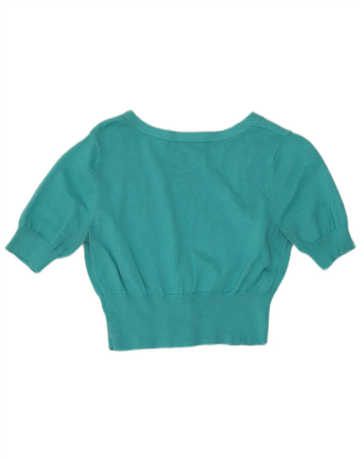 Mossimo Mujer Bolero Top UK 12 Medio Turquesa Algodón