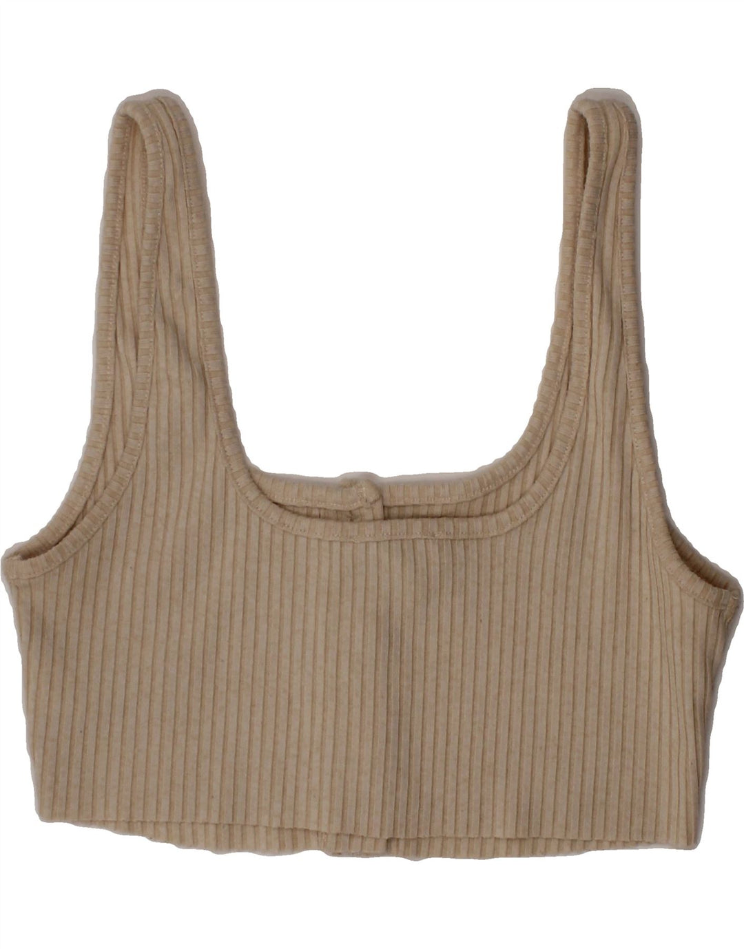 TOPSHOP Womens Crop Top UK 10 Small Beige Polyester Vintage Topshop and Second-Hand Topshop from Messina Hembry 