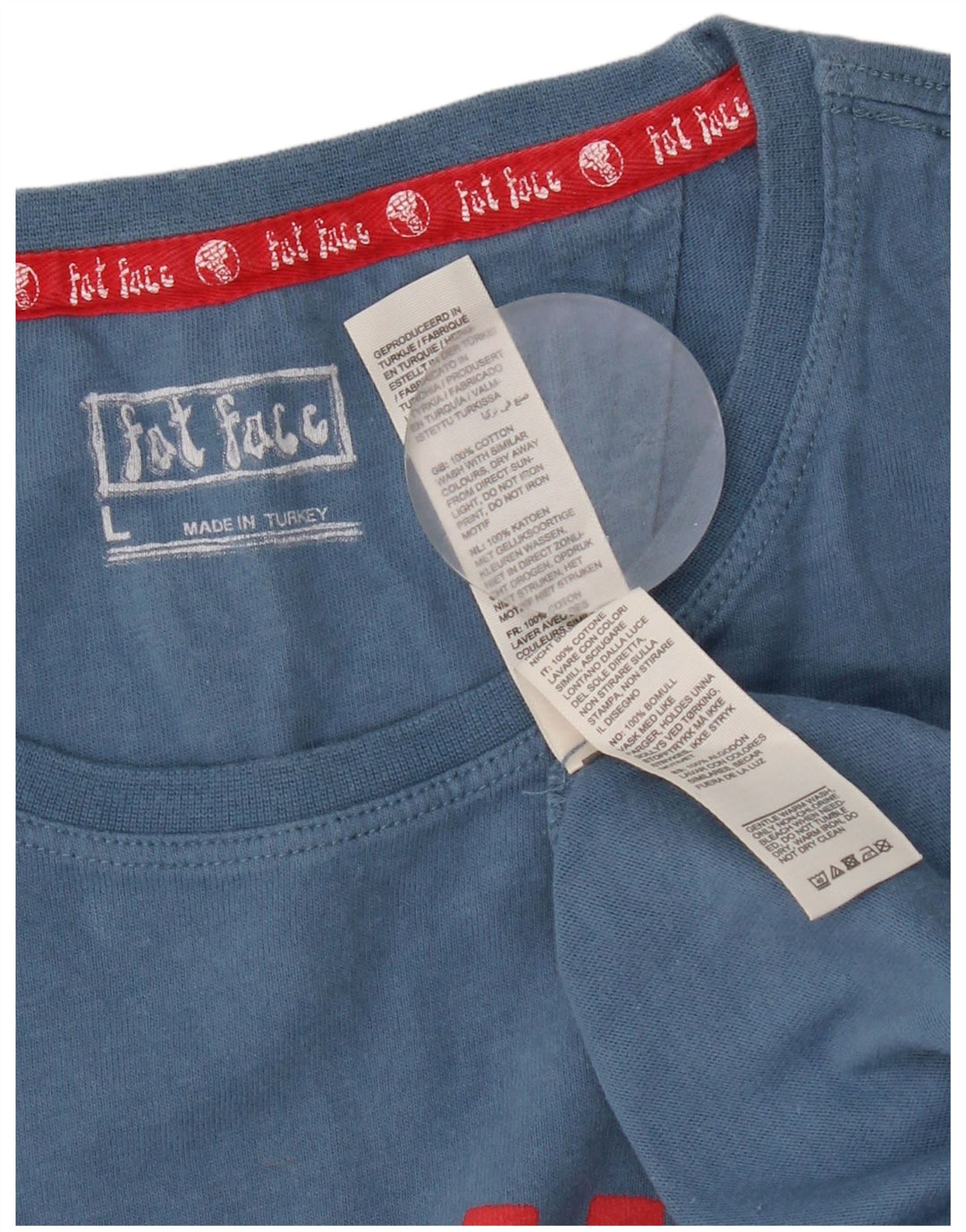 Camiseta gráfica para hombre Fat Face Top grande de algodón azul