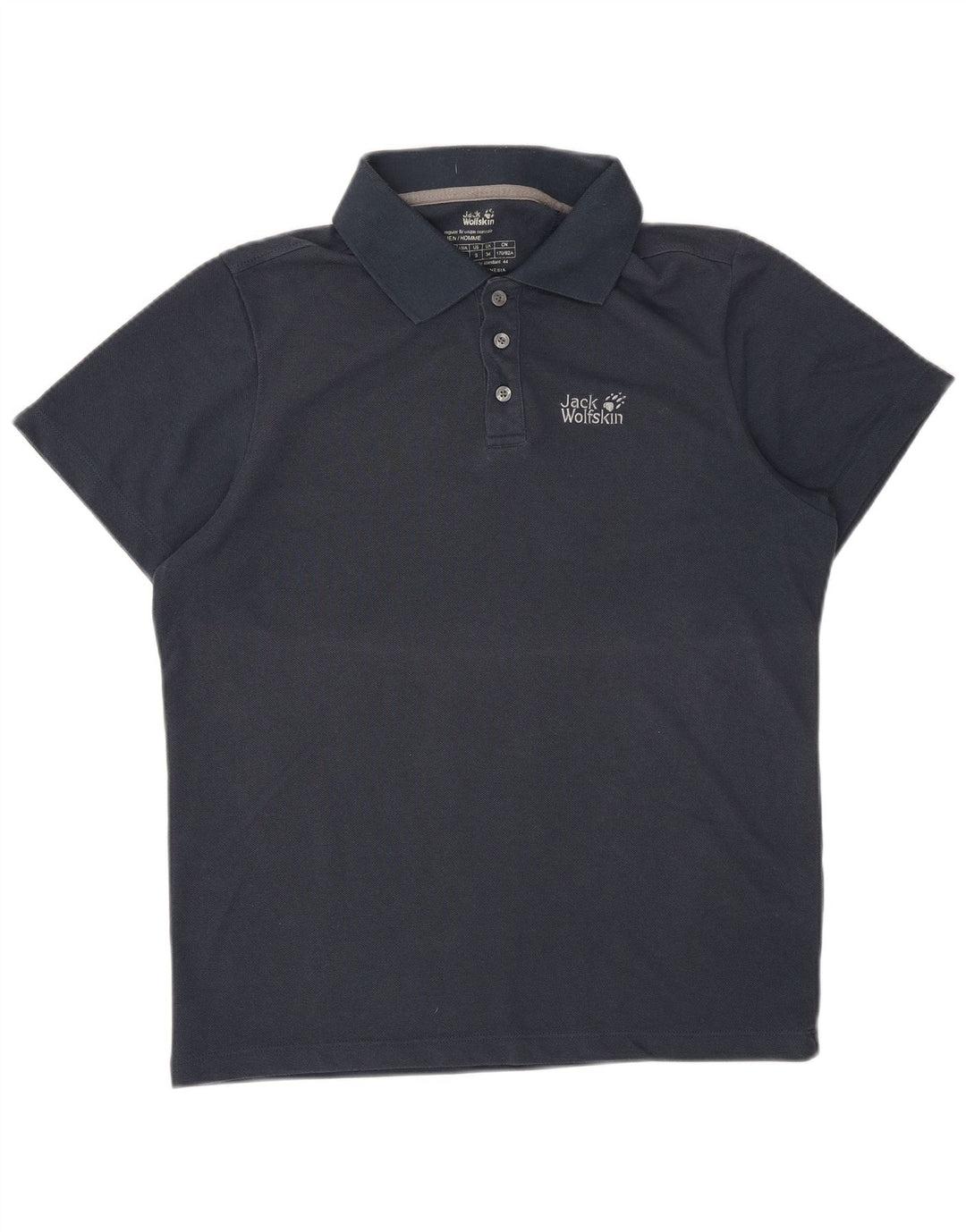 JACK WOLFSKIN Polo para hombre UK 34 Small Azul marino Poliéster