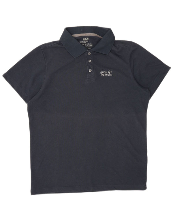 JACK WOLFSKIN Polo para hombre UK 34 Small Azul marino Poliéster