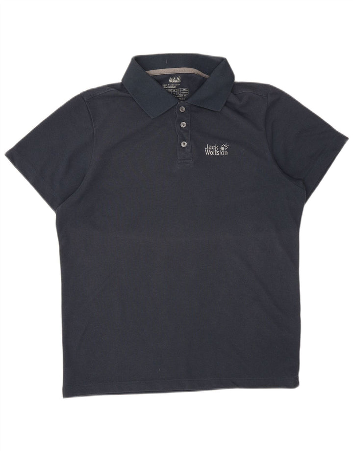 JACK WOLFSKIN Polo para hombre UK 34 Small Azul marino Poliéster