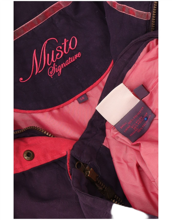 Musto Chaqueta Acolchada Firma Para Mujer UK 40 Grande Poliéster Púrpura