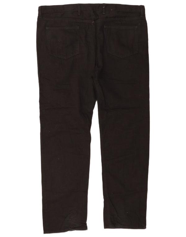 Marks & Spencer Pantalones casuales de corte regular para hombre W42 L33 Algodón negro