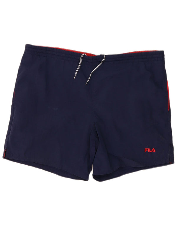 Fila - Pantalones cortos deportivos para hombre, talla grande, azul marino