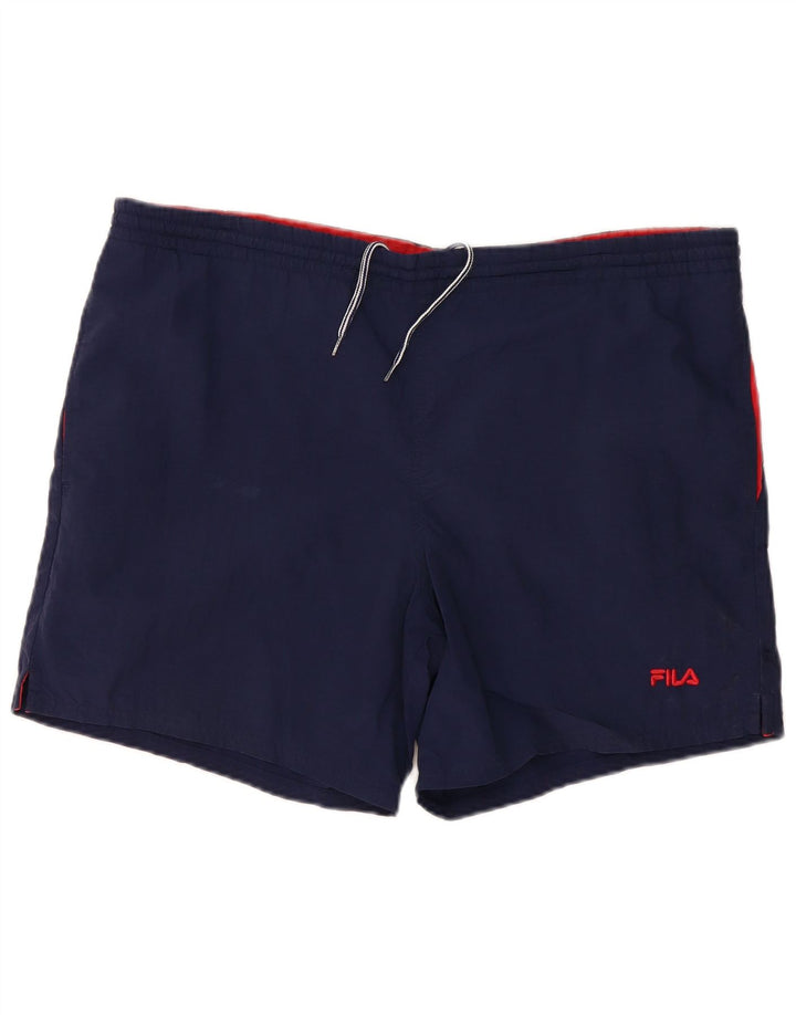 Fila - Pantalones cortos deportivos para hombre, talla grande, azul marino