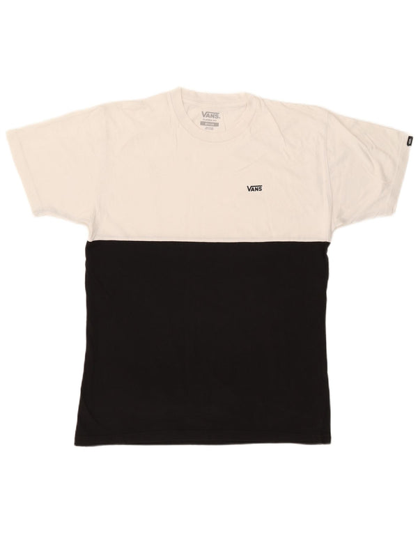 VANS Hombre Classic Fit Camiseta Top Medium Black Colorblock Algodón