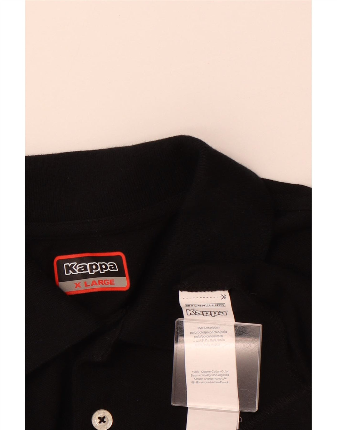 KAPPA Polo Hombre XL Algodón Negro