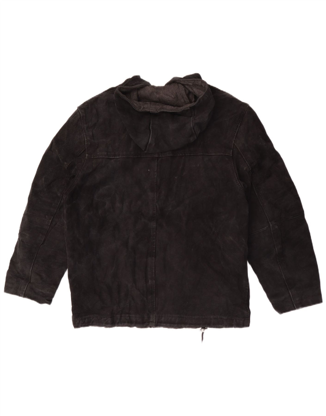 Chaqueta Mujer Privilegi De Ante Con Capucha IT 44 Medium Cuero Negro