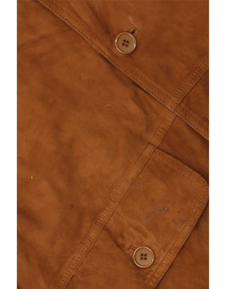 Vintage hombres ante bomber chaqueta IT 50 cuero marrón grande