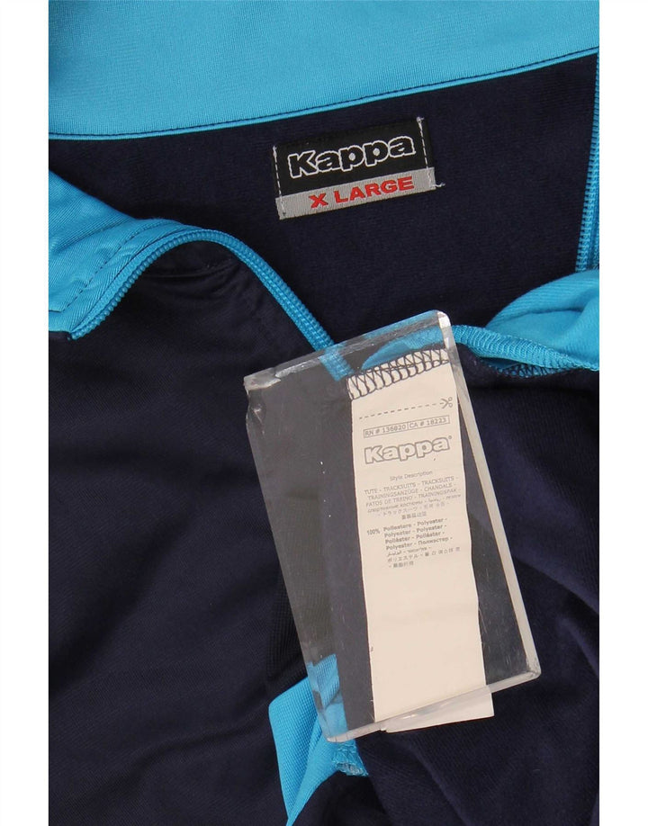 Kappa Mujer Chándal Top Chaqueta UK 40 XL Azul Marino Colorblock Poliéster