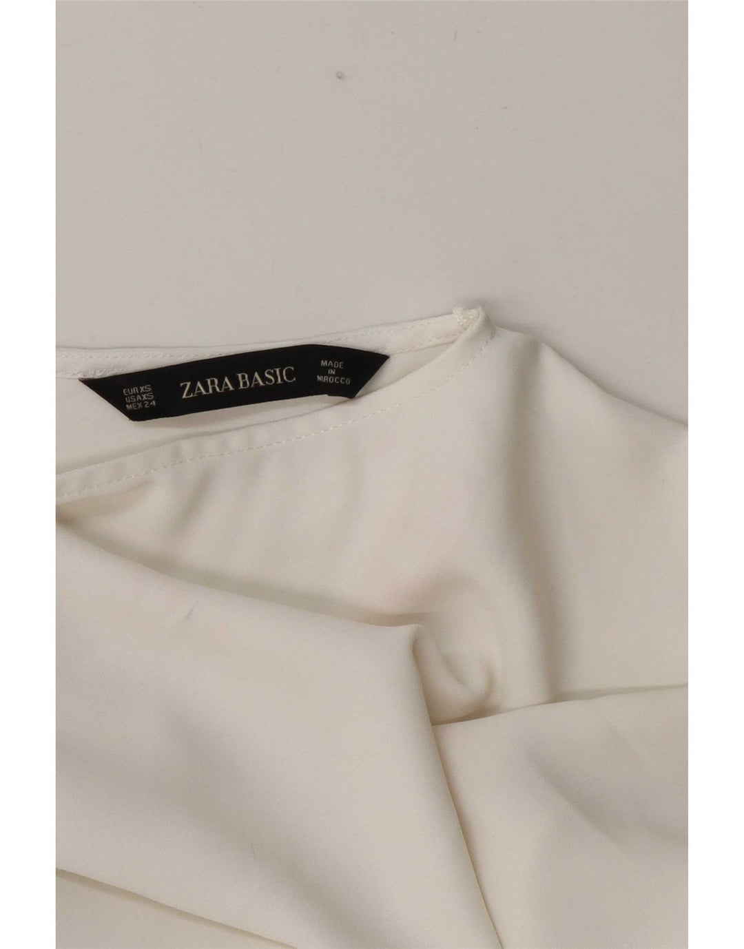 Zara Mujer Blusa Extragrande Top UK 6 XS Blanco Colorblock