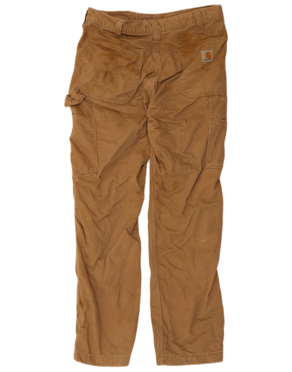 Carhartt Hombre Pantalón Cargo De Corte Relajado W32 L30 Algodón Beige