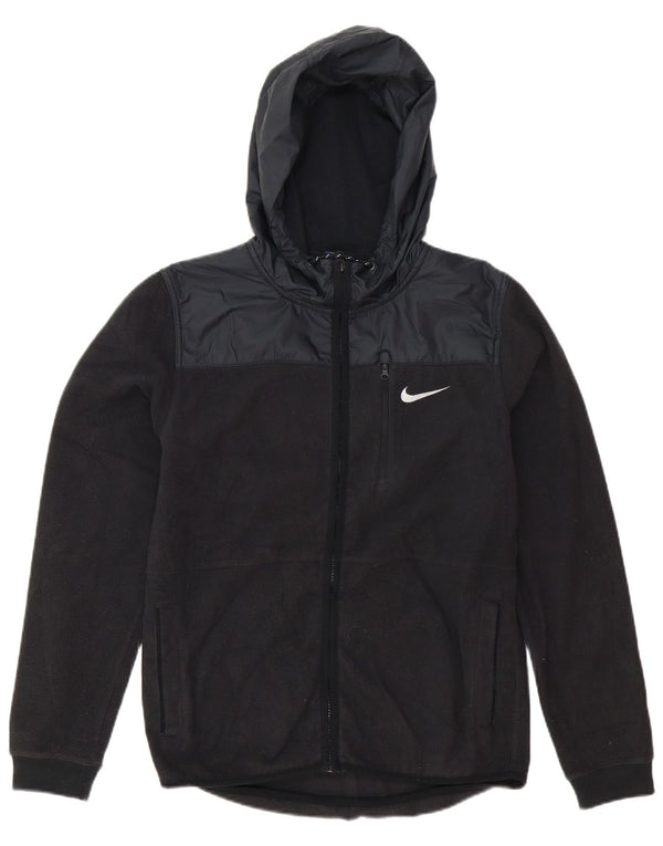 Nike Chaqueta polar con capucha para hombre UK 36 Small Negro Colorblock Poliéster