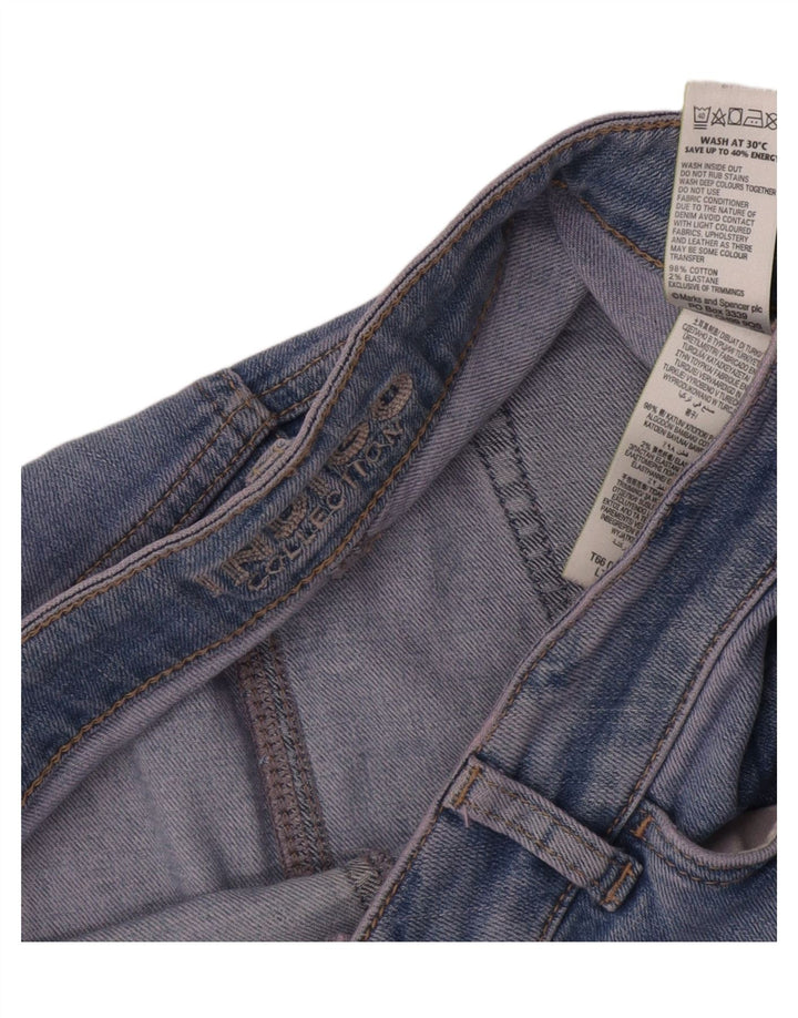 Marks & Spencer Falda vaquera desgastada índigo para mujer UK 12 Medium W32 Azul