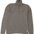 Jack & Jones Jersey con cuello y cremallera para hombre, talla pequeña, gris moteado