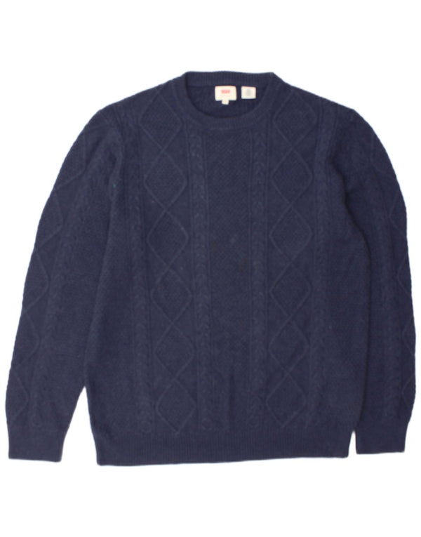 Levi's Jersey con cuello redondo para hombre XL Algodón azul marino