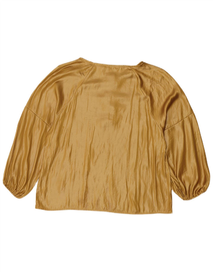 Zara Mujer Blusa Manga 3/4 Top UK 42 Medio Beige