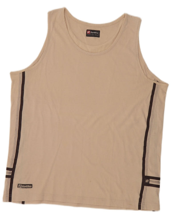 Lotto Camiseta sin mangas para hombre UK 40/42 Large Beige Algodón