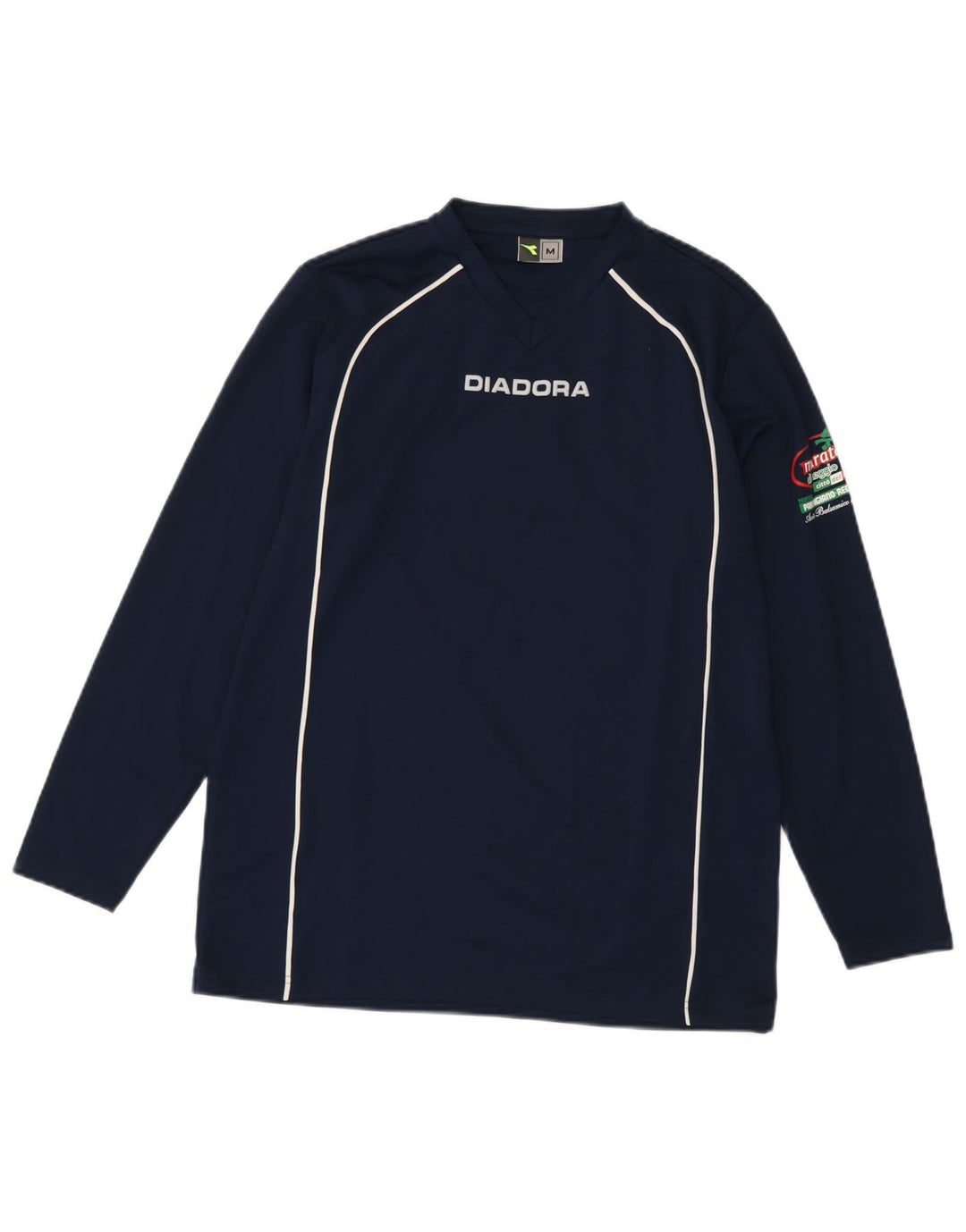 DIADORA Mens Graphic Top Long Sleeve Medium Navy Blue Polyester