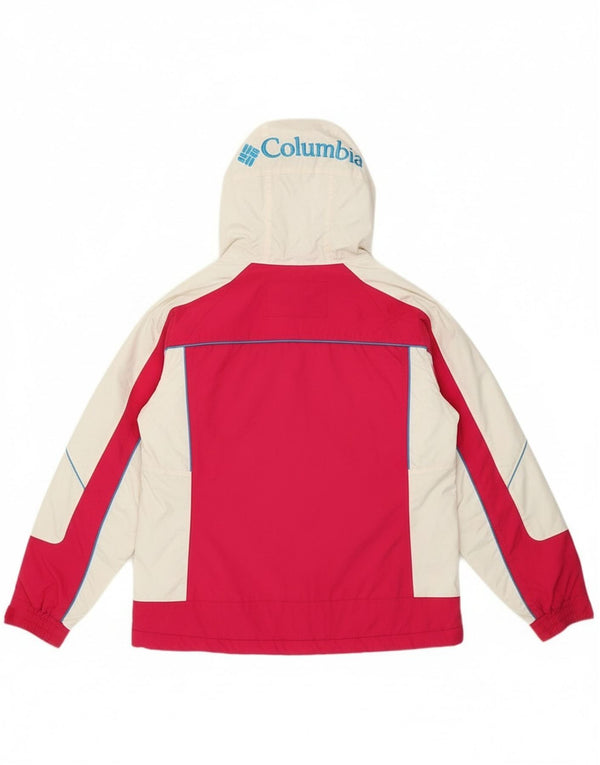 Columbia Chaqueta Anorak Extragrande Con Capucha Para Mujer UK 40 Small Pink Colourblock