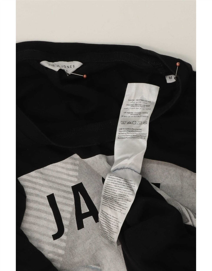 Jack & Jones - Camiseta gráfica para hombre, talla mediana, algodón negro