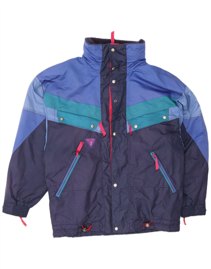 Degre 7 Chaqueta de esquí con capucha para hombre IT 52 XL Azul marino Colorblock Poliéster
