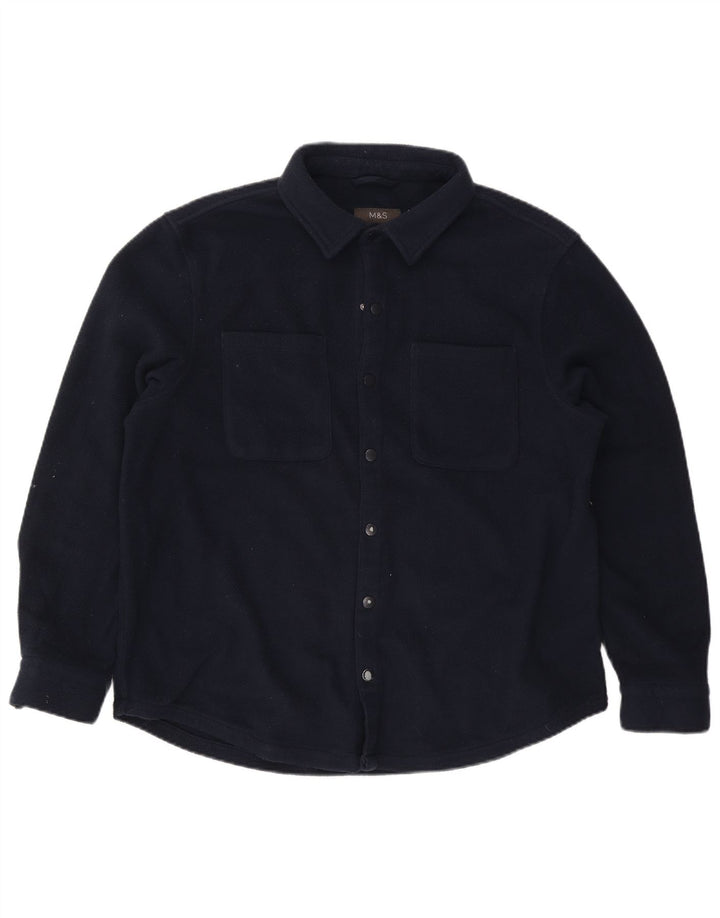Marks & Spencer Camisa polar para hombre XL Poliéster azul marino