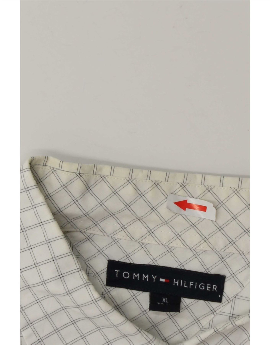 Tommy Hilfiger Camisa Hombre XL Blanco Cuadros Algodón