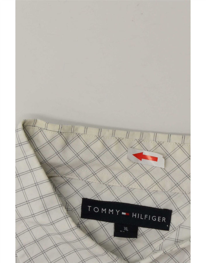 Tommy Hilfiger Camisa Hombre XL Blanco Cuadros Algodón