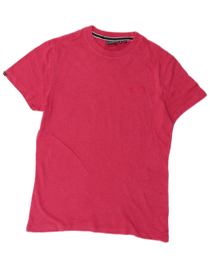 Superdry Camiseta para hombre Top de algodón moteado en rosa medio