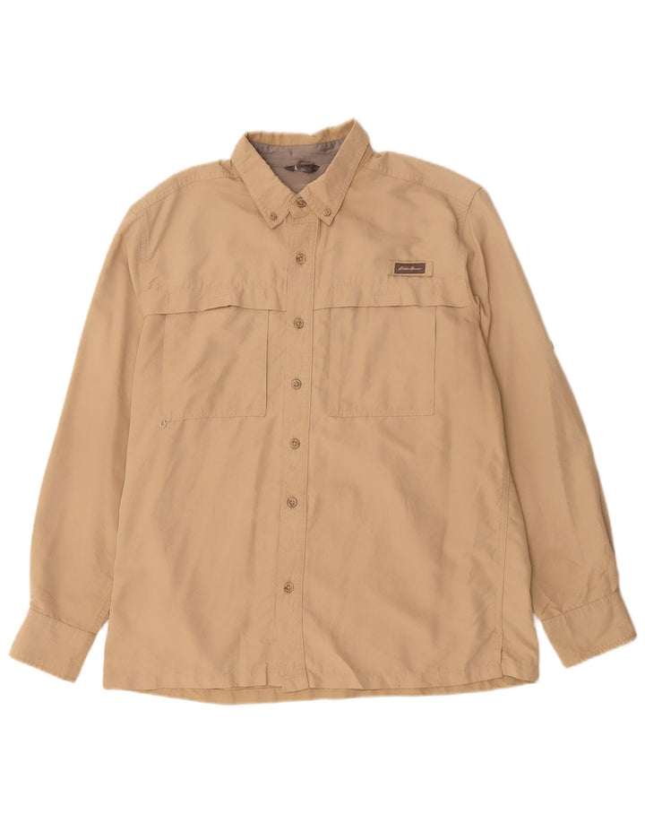Eddie Bauer Camisa para hombre grande Poliéster beige