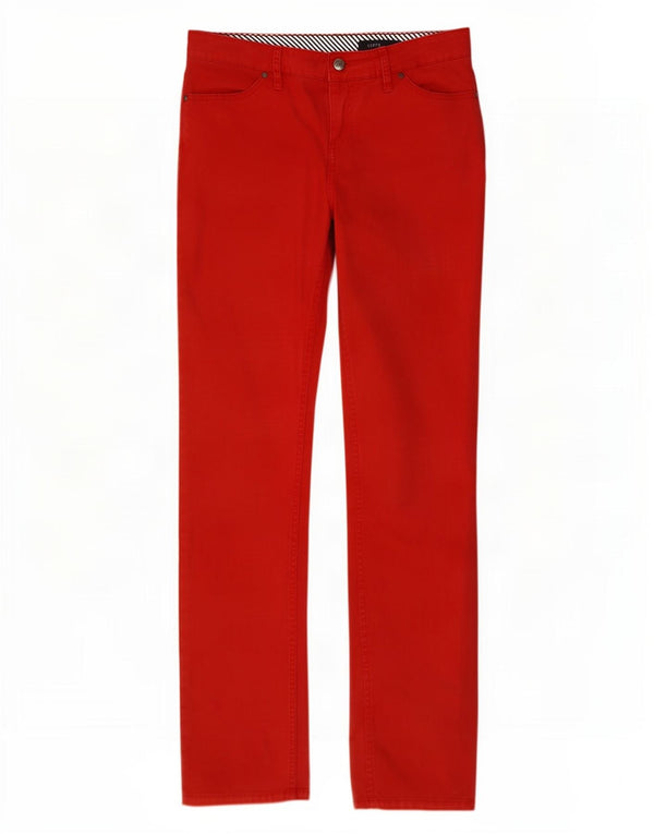 Tommy Hilfiger Pantalones casuales ajustados para mujer US 8 Medium W30 L31 Algodón rojo