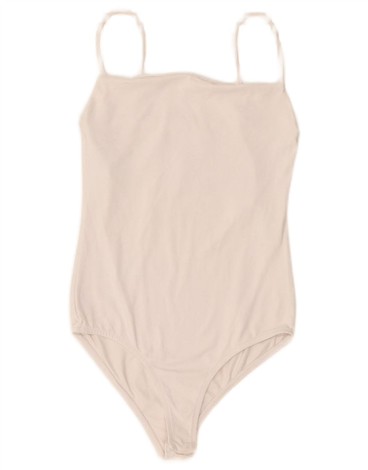 Zara Mujer Body Sin Mangas UK 8 Small Blanco Poliamida