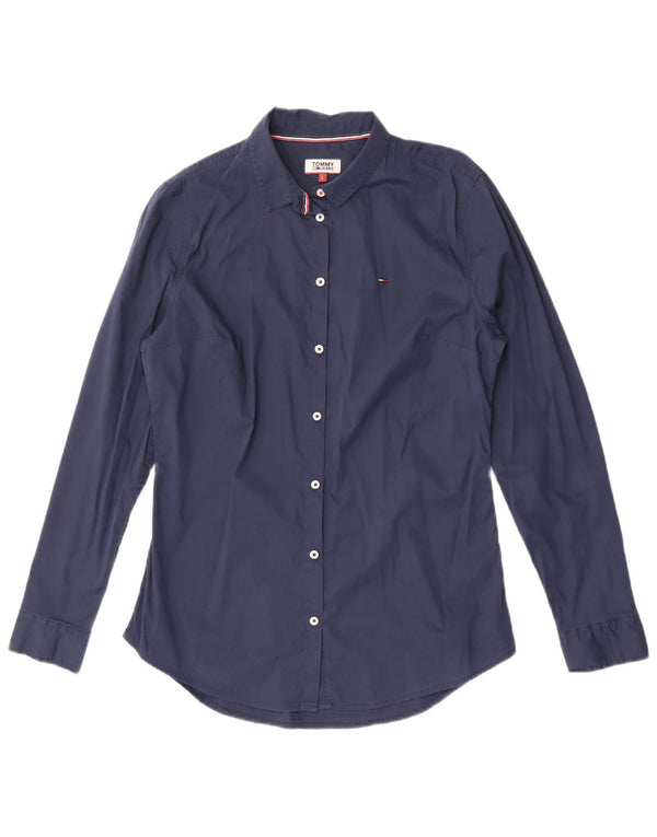 Tommy Hilfiger Camisa para mujer UK 44 Grande Azul marino Algodón