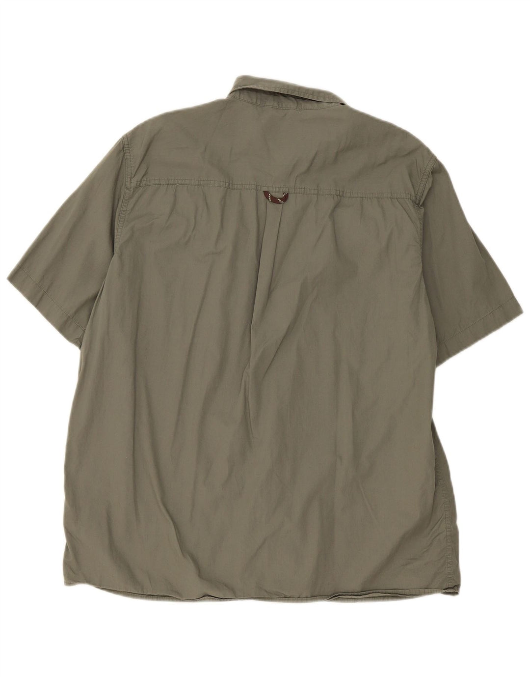 Wrangler Camisa De Manga Corta Para Hombre Large Khaki Cotton