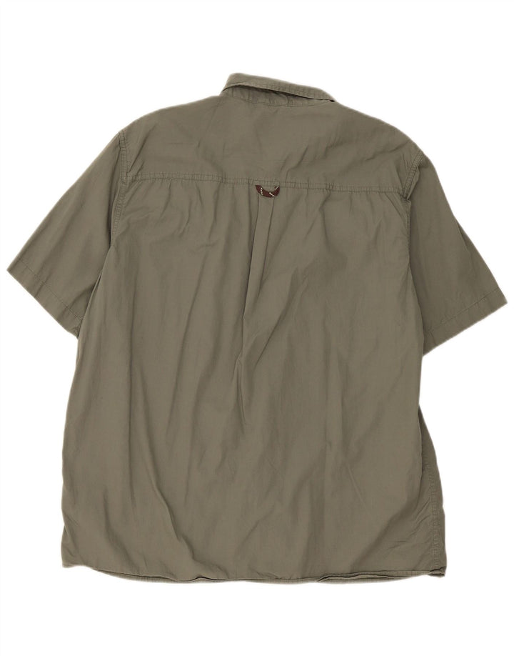 Wrangler Camisa De Manga Corta Para Hombre Large Khaki Cotton