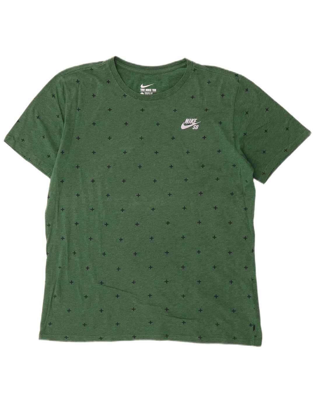 Nike Camiseta de corte atlético con estampado abstracto para hombre, talla grande, algodón verde