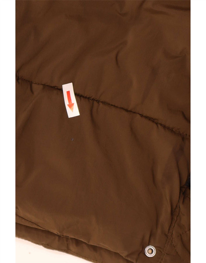 Zara Hombre Abrigo Acolchado UK 38 Medium Caqui Nylon Biker