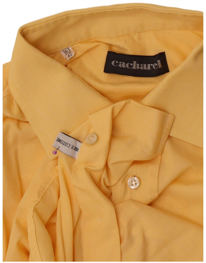 Camisa Cacharel Hombre Talla 42 16 1/2 Grande Algodón Amarillo