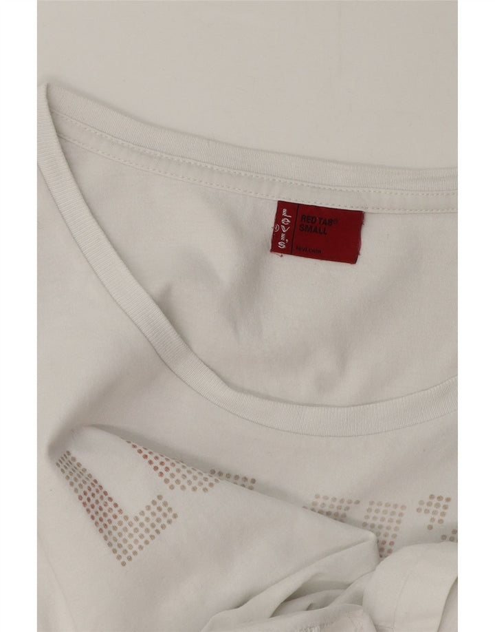 Levi's Camiseta gráfica para mujer Top UK 10 Small White