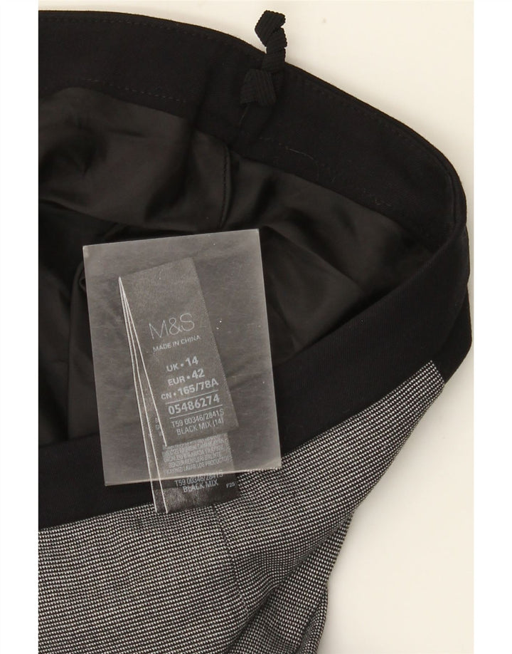 Marks & Spencer Falda lápiz para mujer UK 44 Grande W34 Poliéster a cuadros negros