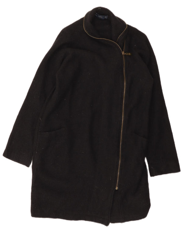 Abrigo ZARA Mujer UK 44 Mediano Lana Negra