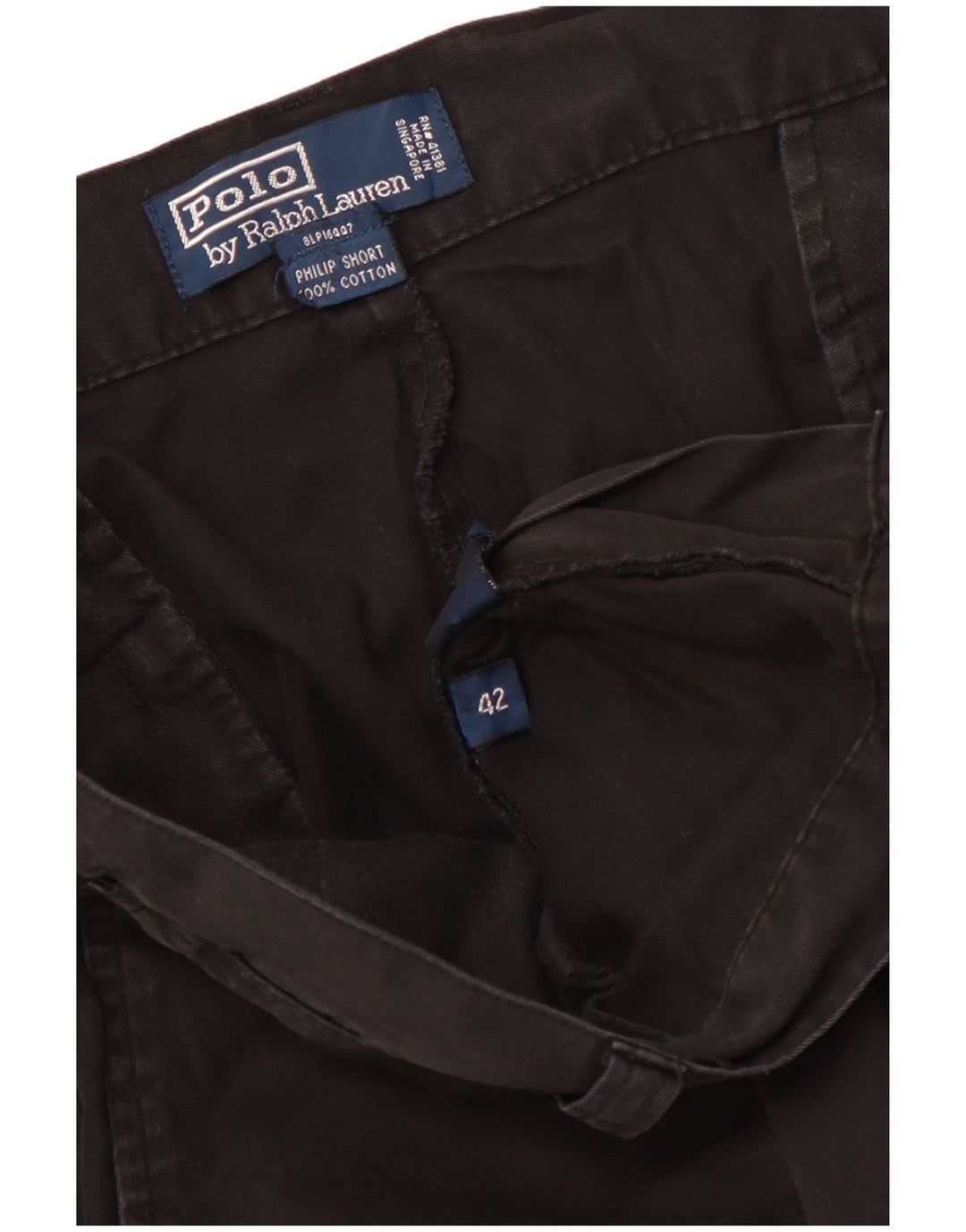POLO RALPH LAUREN Pantalones cortos chinos para hombre W42 2XL Algodón negro