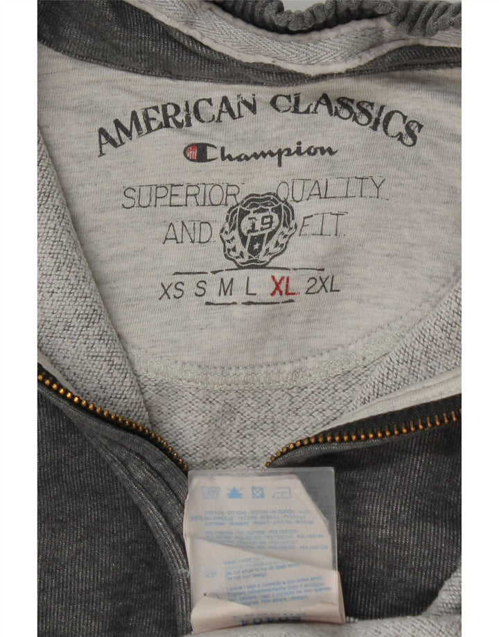 Champion Sudadera Con Cremallera Y Cuello Para Hombre Jumper XL Gris Algodón