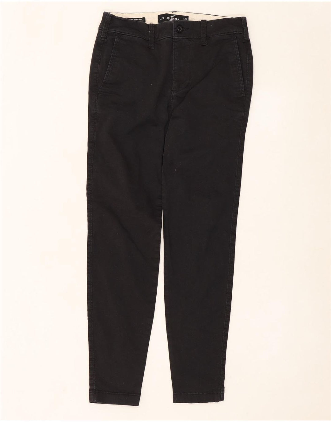 HOLLISTER Pantalones chinos ajustados para mujer W26 L30 Algodón negro