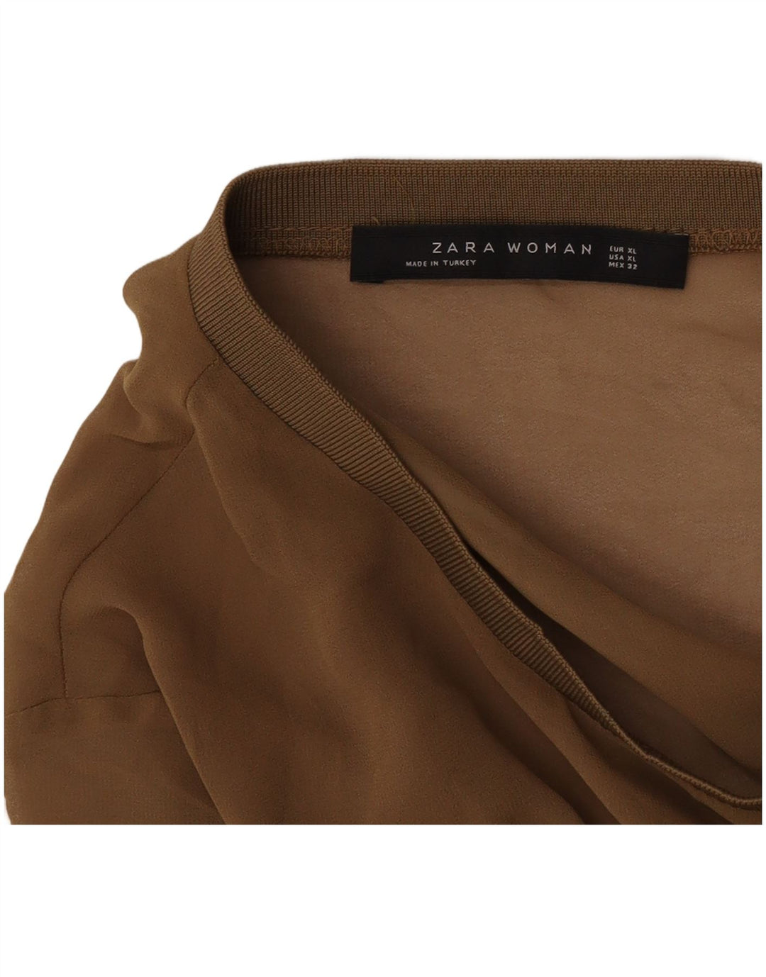 Zara Mujer Vestido Básico ES 40 XL Marrón
