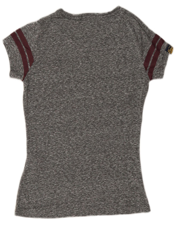 Superdry Camiseta gráfica para mujer Top UK 6 XS Poliéster moteado gris